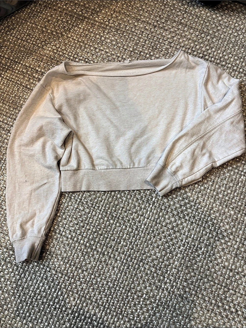 Garage Cropped Long Sleeve Top in Cream